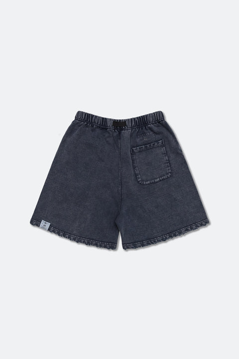 GROCERY SP-011 SNOW WASHED DISTRESSED SWEAT SHORTS/ NAVY - GROGROCERY