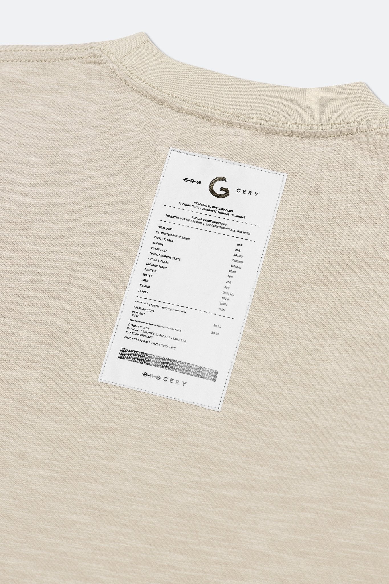 GROCERY SS23 TEE-001 INVOICE/ BEIGE - GROGROCERY
