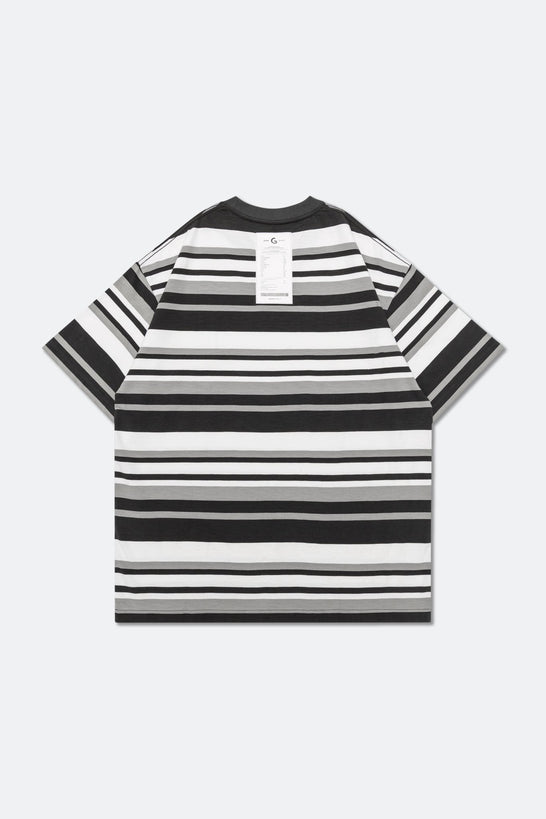 GROCERY SS23 TEE-001 INVOICE/ STRIPE MULTI BLACK - GROGROCERY