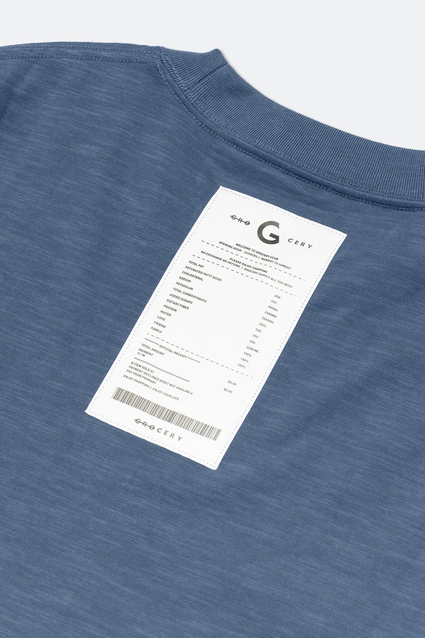 GROCERY SS24 TEE-001 INVOICE/ DUSTY BLUE - GROGROCERY