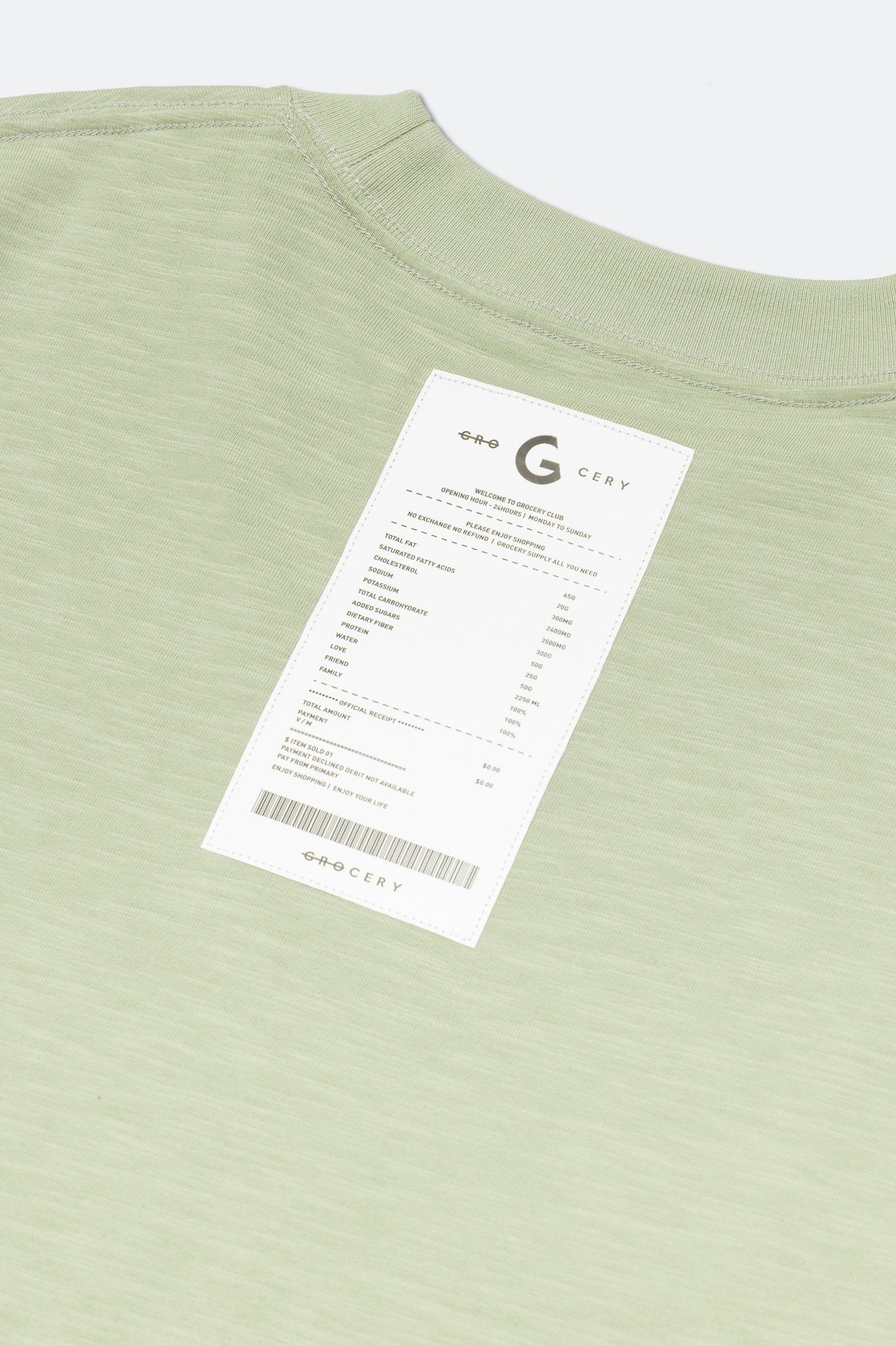 GROCERY SS24 TEE-001 INVOICE/ DUSTY GREEN - GROGROCERY