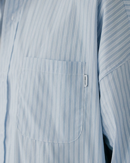 GROCERY ST-015 OVERSIZED PANELED STRIPE SHIRT/ BLUE & NAVY - GROGROCERY