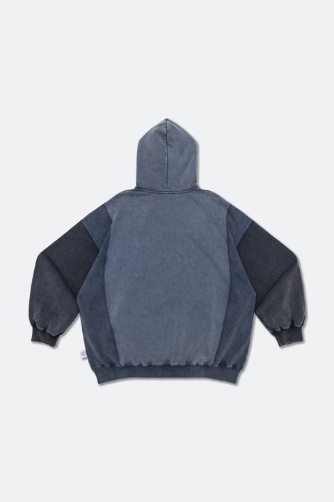 GROCERY SW-011 WASHED PATCHWORK HOODIE/ NAVY - GROGROCERY