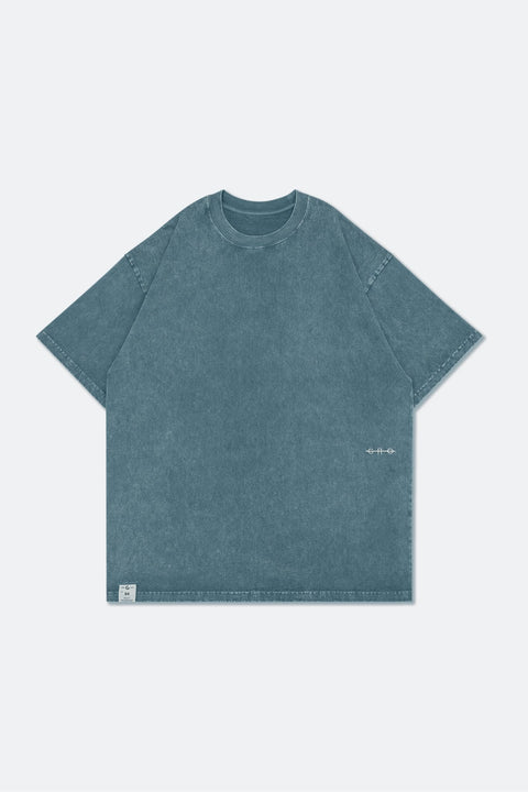 GROCERY TE-058 SNOW WASHED SMALL LOGO TEE/ LAKE BLUE - GROGROCERY
