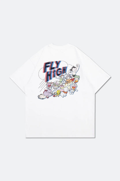 GROCERY TEE-043 FLY HIGH WHITE TEE by 2timesperday - GROGROCERY