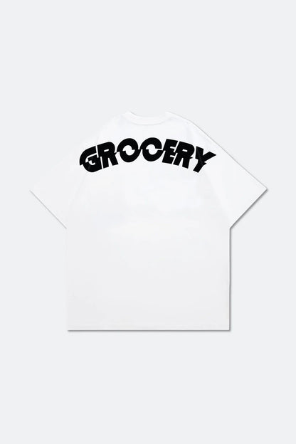 GROCERY TEE-064 BIG LOGO RETRO TEE/ WHITE - GROGROCERY