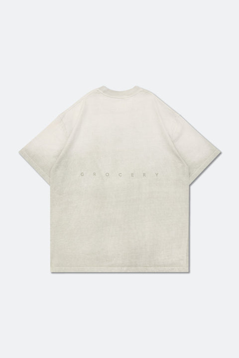 GROCERY TEE-069 DIRTY WASHED INVOICE POCKET TEE/ FADED WHITE - GROGROCERY