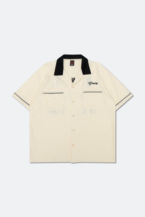 GROCERY X FOOTLOOSE TYCOON GAMETIME BOWLING SHIRT/ CREAM WHITE - GROGROCERY