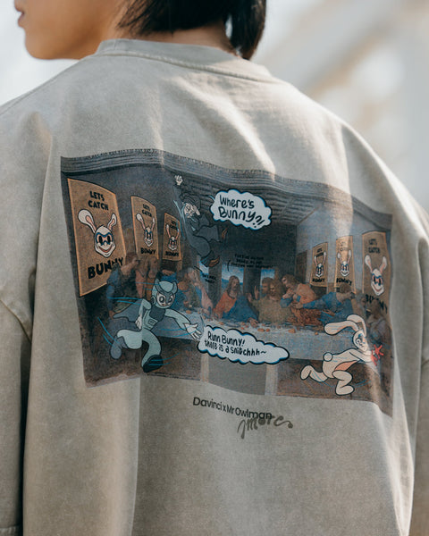 GROCERY X MR. OWLMAN & FRIENDS LAST SUPPER WASHED TEE/ SAND - GROGROCERY