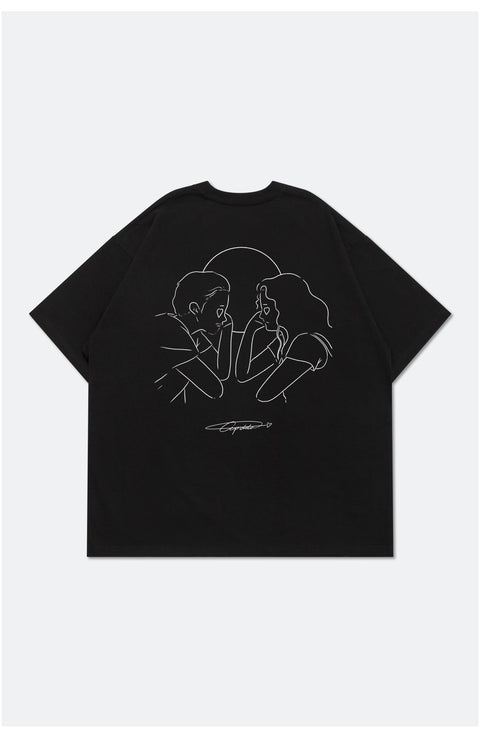 Grodesign - Love in your eyes Black tee by Cupid - GROGROCERY