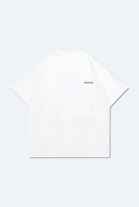 Grodesign - Wake UP!!! white long tee by Moving Drawing - GROGROCERY
