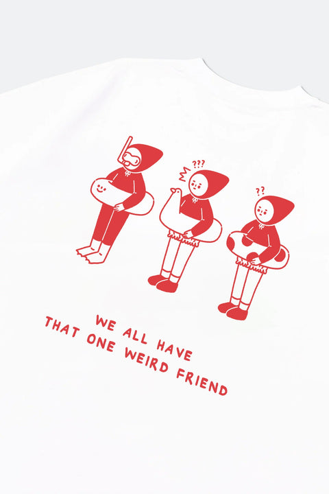 Grodesign - We All Have That One Weird Friend White Tee by The Weird Things - GROGROCERY