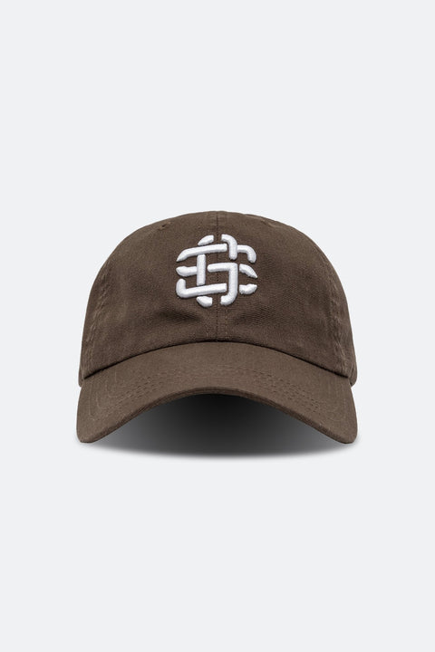 GROSPORTS LIGHT WASHED EMBROIDERY LOGO CAP/ BROWN - GROGROCERY