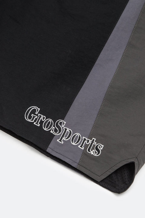 GROSPORTS PANELED LOGO SHORTS/ BLACK - GROGROCERY