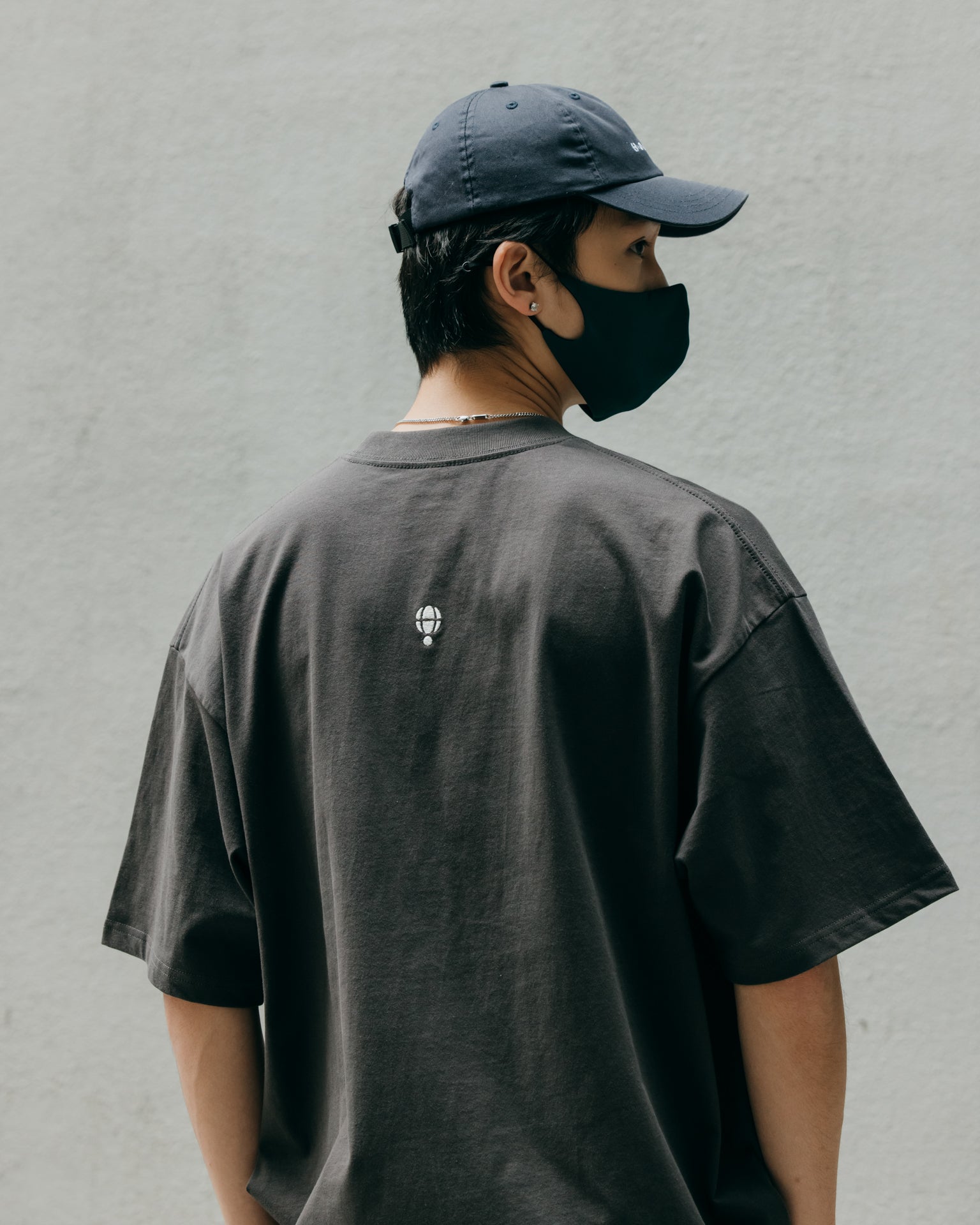 HOOGAH Embroidery balloon tee/ Dark Grey - GROGROCERY