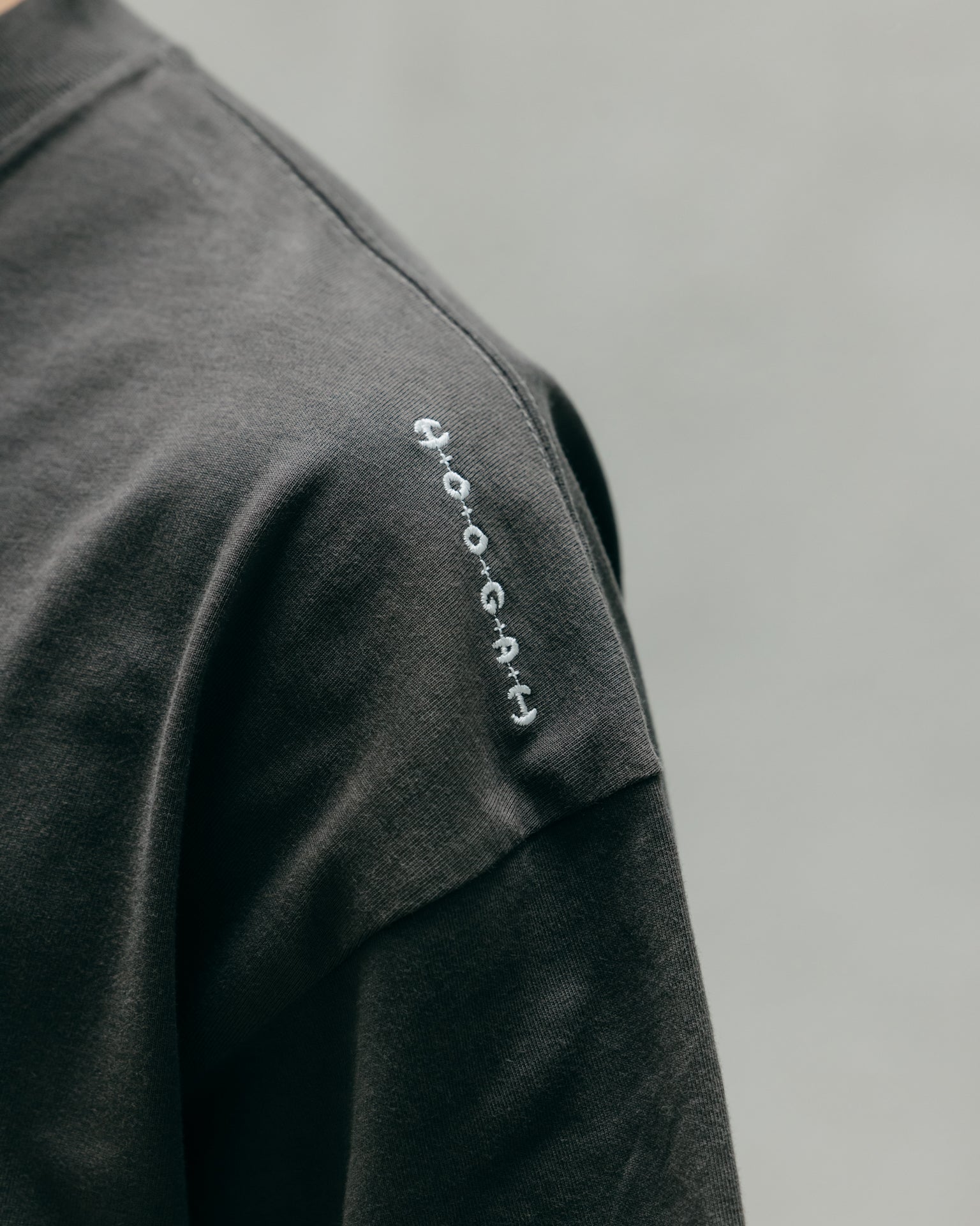 HOOGAH Embroidery balloon tee/ Dark Grey - GROGROCERY