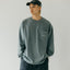 HOOGAH Embroidery washed pocket long top/ Grey - GROGROCERY
