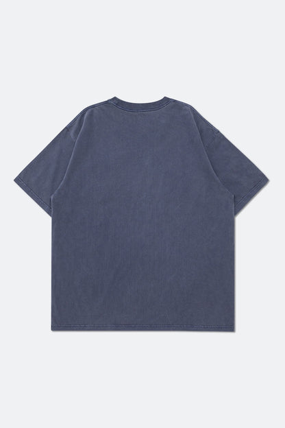 HOOGAH Embroidery washed pocket tee/ Blue - GROGROCERY