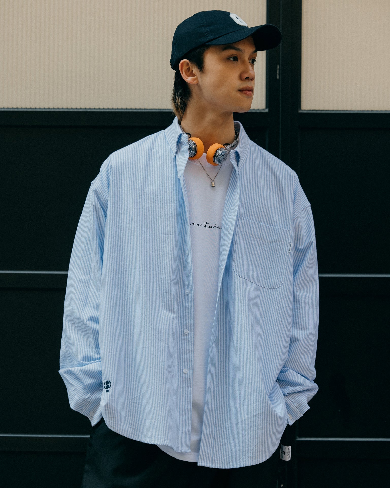 HOOGAH FW23 Balloon oversized shirt/ Stripe - GROGROCERY