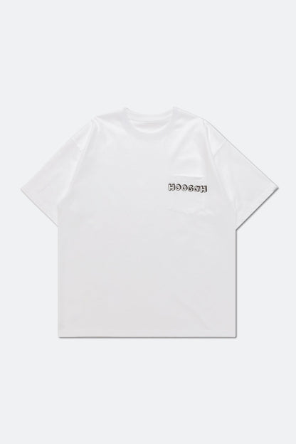 HOOGAH Hand writing tee/ WHITE - GROGROCERY