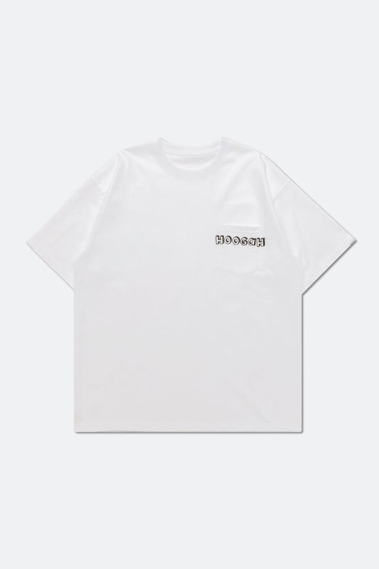 HOOGAH Hand writing tee/ WHITE - GROGROCERY