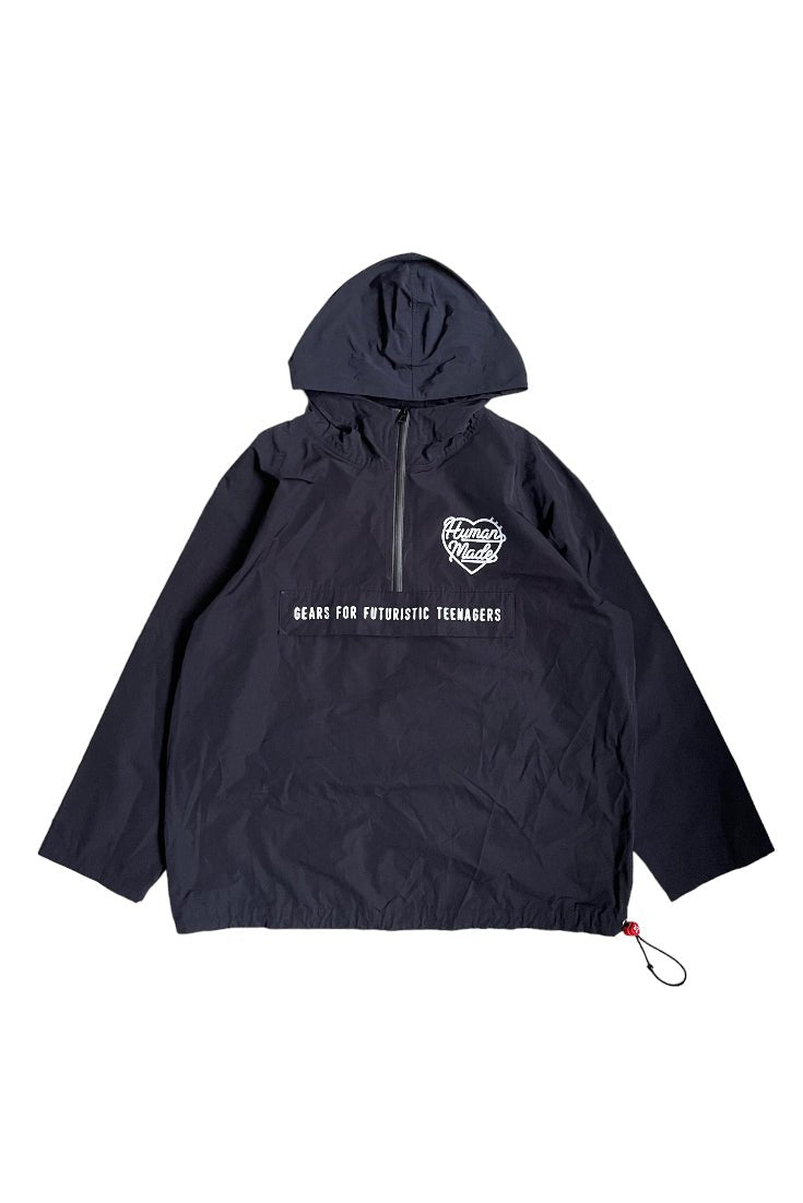 Human Made Half Zip Anorak Jacket Black - GROGROCERY