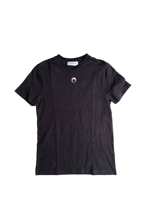 Marine Serre Crescent Moon Embroidery T-Shirt/ Black - GROGROCERY