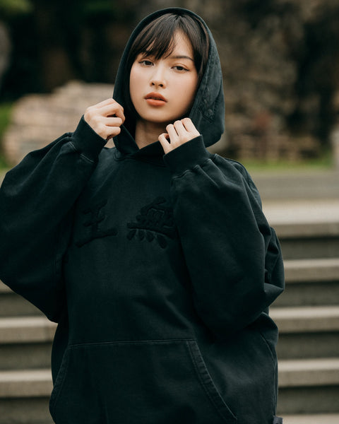 NEEDLESS GROCERY WASHED HOODIE/ BLACK - GROGROCERY