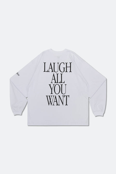 NEEDLESS LAUGH ALL YOU WANT LONG TOP/ WHITE - GROGROCERY