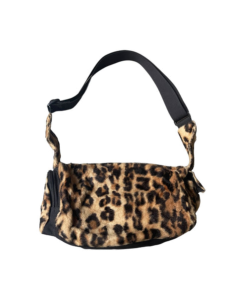 Porter Fluffy Leopard Print Shoulder Bag - GROGROCERY
