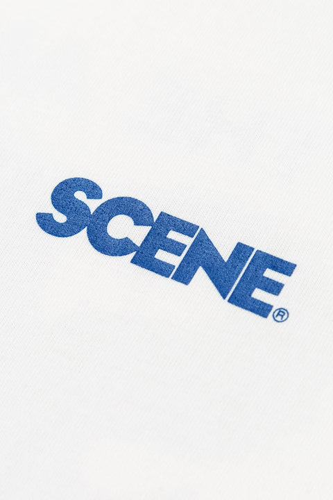 SCENE CLASSIC T-SHIRT / WHITE & BLUE - GROGROCERY