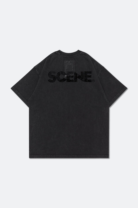 SCENE x GROCERY TEE-014 SNOW WASHED INVOICE/ BLACK - GROGROCERY