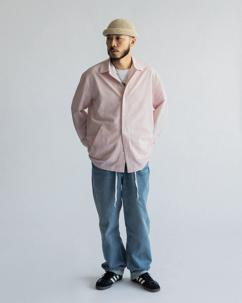 service engineered wear HS/26 Hermit Shirt/ Pink Pinstripe - GROGROCERY
