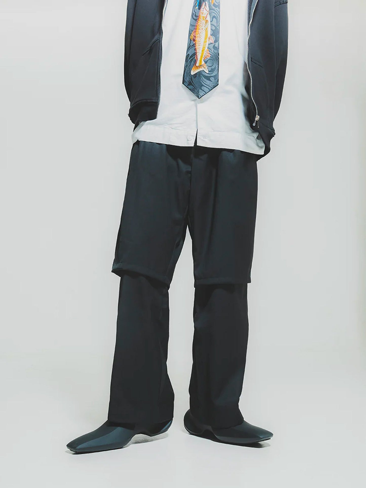 THEGREATMISTAKE. DOUBLE LAYER PANTS/ BLACK - GROGROCERY