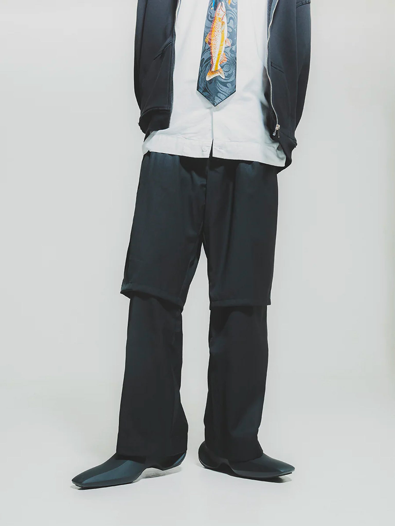 THEGREATMISTAKE. DOUBLE LAYER PANTS/ BLACK - GROGROCERY