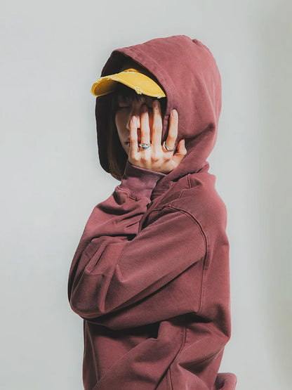 THEGREATMISTAKE. LOGO HOODIE/ BURGUNDY - GROGROCERY