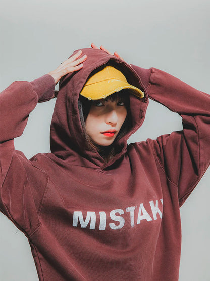 THEGREATMISTAKE. LOGO HOODIE/ BURGUNDY - GROGROCERY