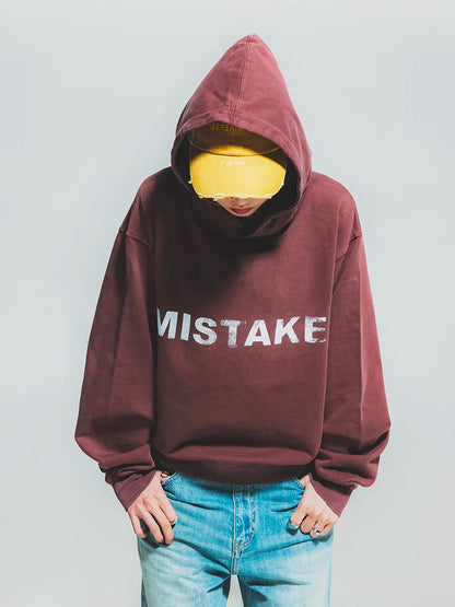 THEGREATMISTAKE. LOGO HOODIE/ BURGUNDY - GROGROCERY