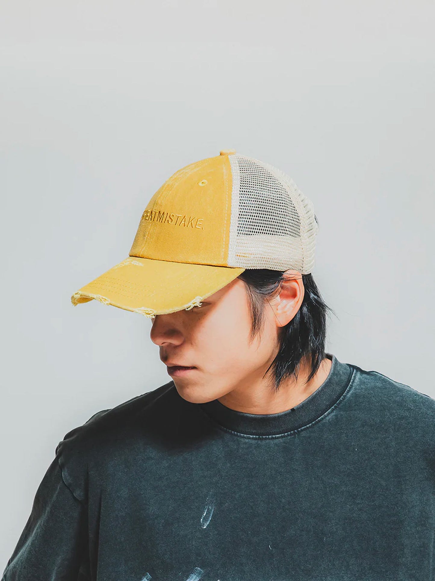 THEGREATMISTAKE. LOGO TRUCKER CAP/ YELLOW - GROGROCERY