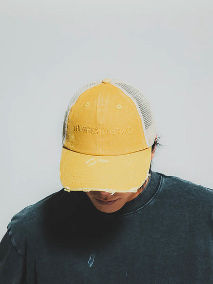 THEGREATMISTAKE. LOGO TRUCKER CAP/ YELLOW - GROGROCERY