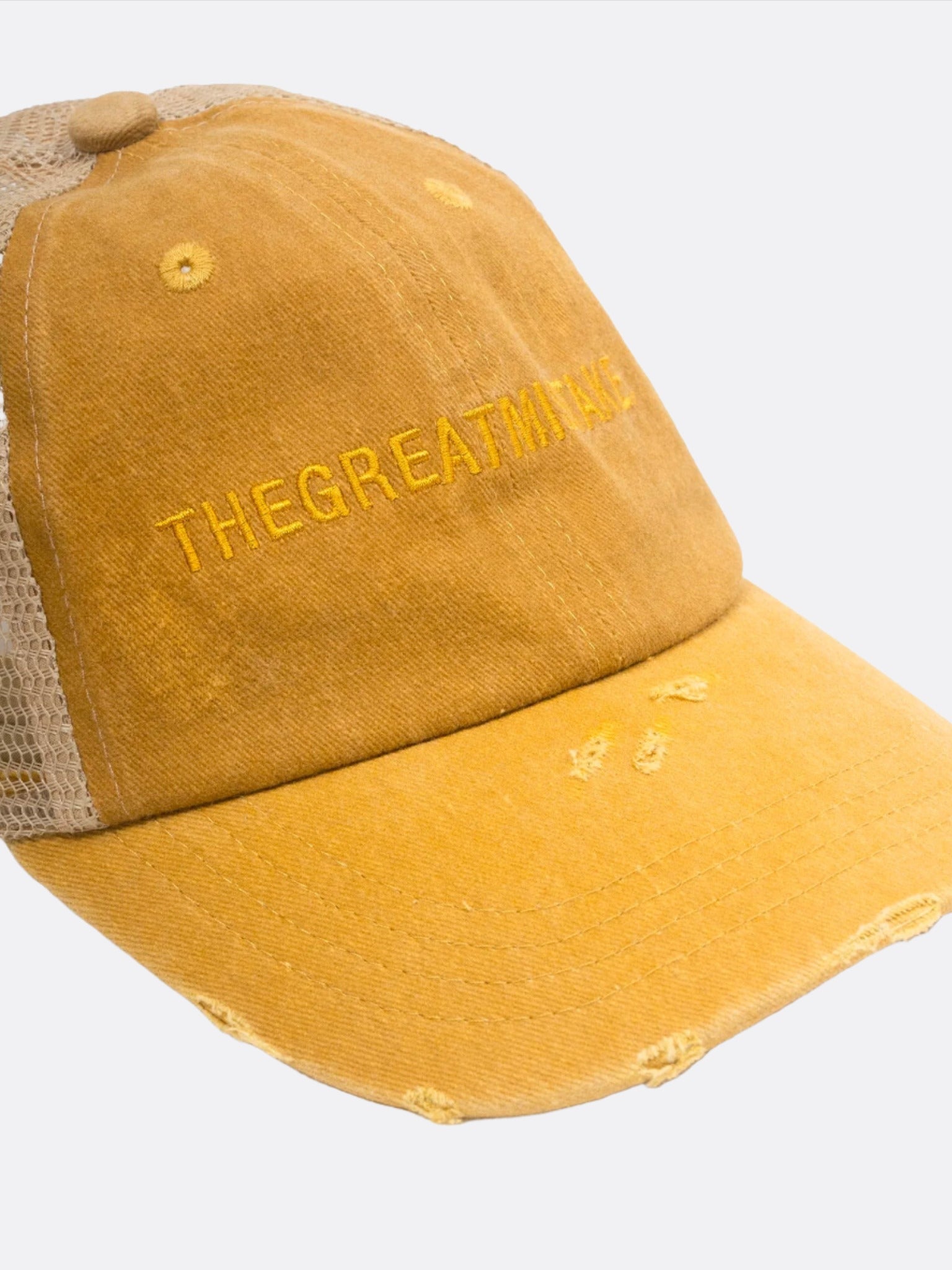 THEGREATMISTAKE. LOGO TRUCKER CAP/ YELLOW - GROGROCERY