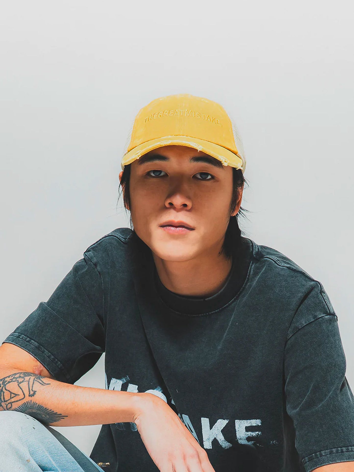 THEGREATMISTAKE. LOGO TRUCKER CAP/ YELLOW - GROGROCERY