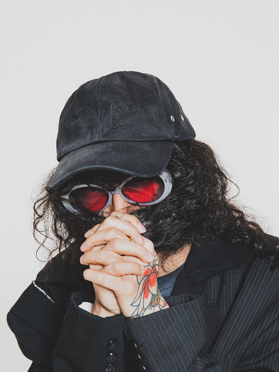 THEGREATMISTAKE. VINTAGE DENIM CAP/ BLACK - GROGROCERY