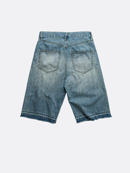 THEGREATMISTAKE. WASHING DENIM SHORTS/ BLUE - GROGROCERY