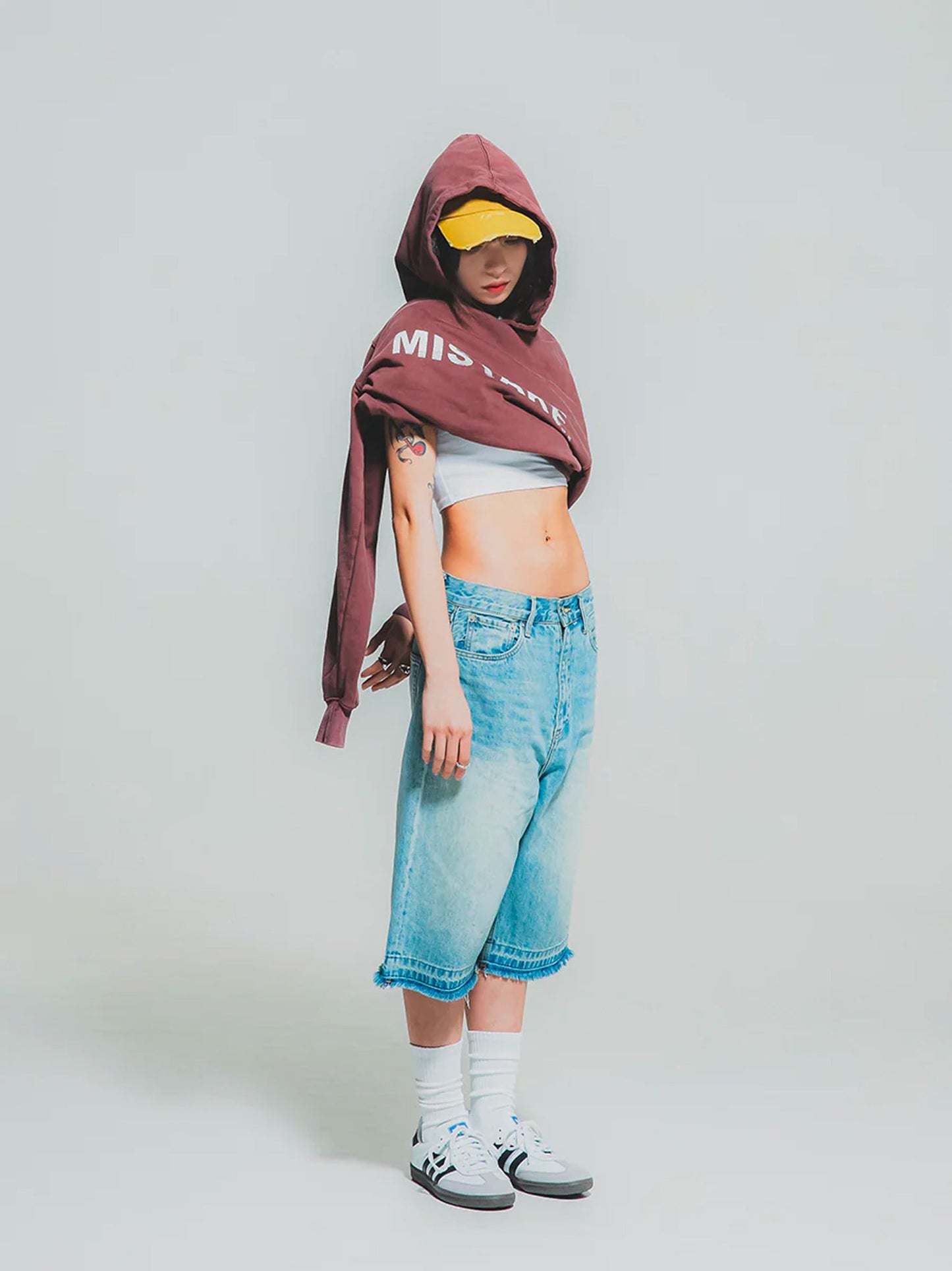 THEGREATMISTAKE. WASHING DENIM SHORTS/ BLUE - GROGROCERY