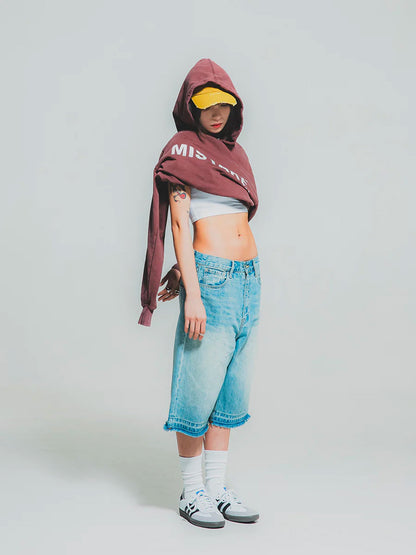 THEGREATMISTAKE. WASHING DENIM SHORTS/ BLUE - GROGROCERY