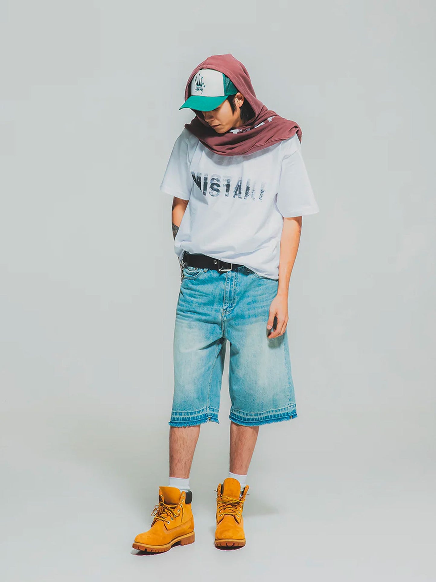 THEGREATMISTAKE. WASHING DENIM SHORTS/ BLUE - GROGROCERY