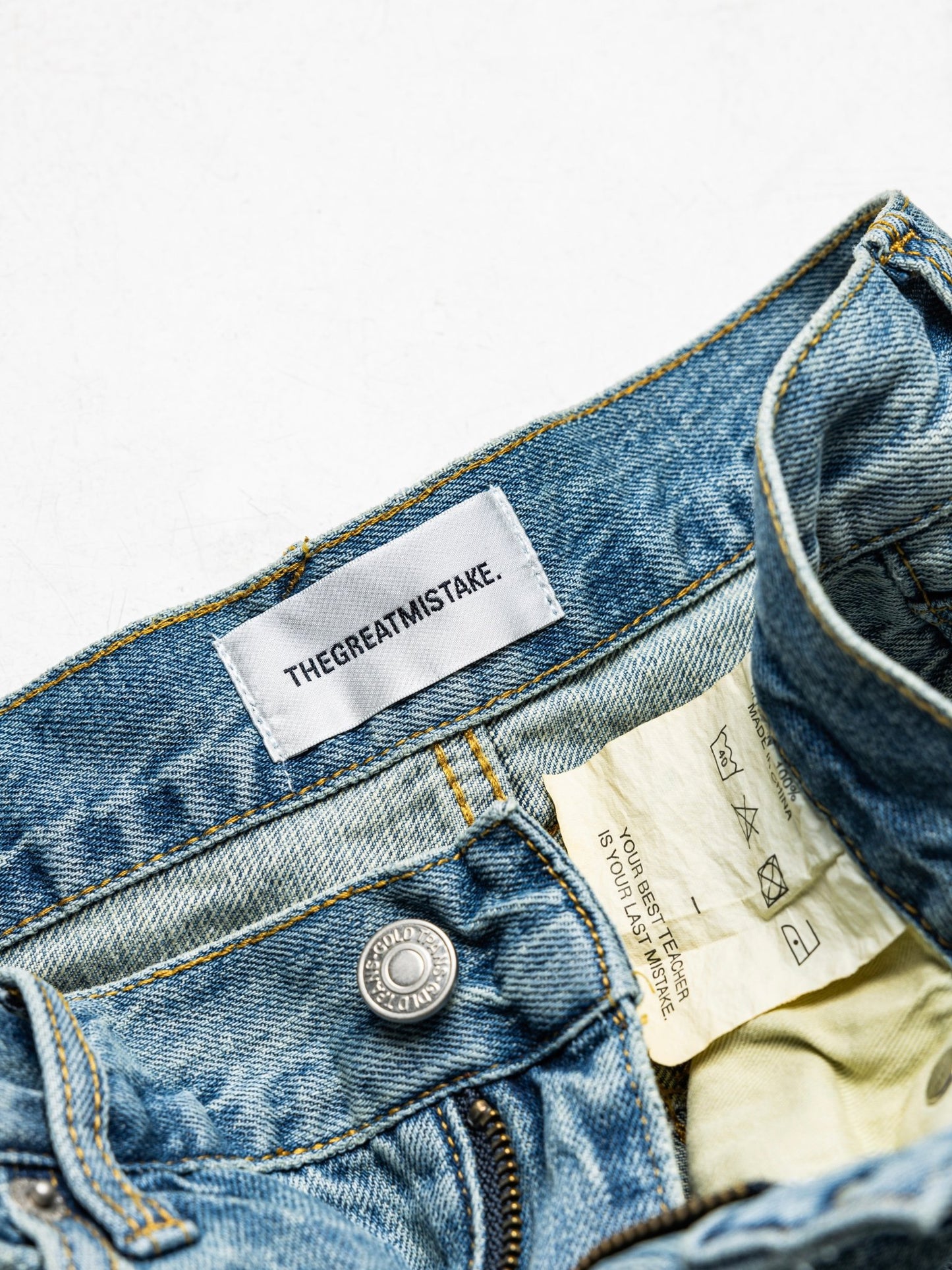 THEGREATMISTAKE. WASHING DENIM SHORTS/ BLUE - GROGROCERY