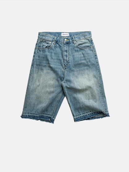 THEGREATMISTAKE. WASHING DENIM SHORTS/ BLUE - GROGROCERY