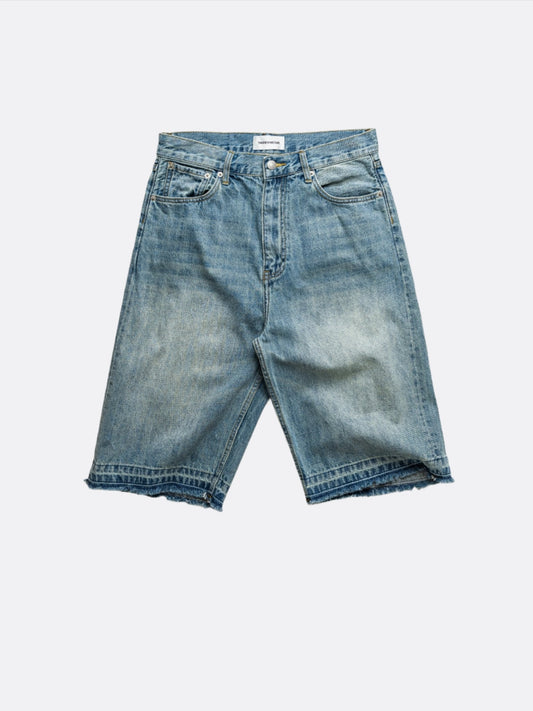 THEGREATMISTAKE. WASHING DENIM SHORTS/ BLUE - GROGROCERY